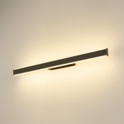 SLV kylpyhuoneen LED-seinävalaisin One Linear, 70 cm, musta, CCT