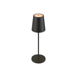 SLV LED-akkulamppu Vinolina Two, musta, alumiini, Ø 11 cm, IP65