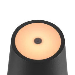 SLV LED-akkulamppu Vinolina Two, musta, alumiini, Ø 11 cm, IP65