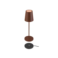 SLV LED-akkulamppu Vinolina Two, ruosteenvärinen, alumiini, Ø 11 cm