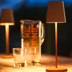 SLV LED-akkulamppu Vinolina Two, ruosteenvärinen, alumiini, Ø 11 cm