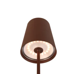 SLV LED-akkulamppu Vinolina Two, ruosteenvärinen, alumiini, Ø 11 cm