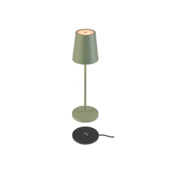 SLV LED-akkulamppu Vinolina Two, vihreä, alumiini, Ø 11 cm, IP65