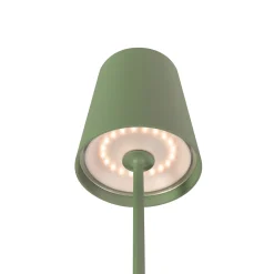 SLV LED-akkulamppu Vinolina Two, vihreä, alumiini, Ø 11 cm, IP65