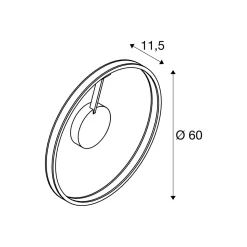 SLV LED-kattovalaisin One, Ø 60 cm, messinkivärinen metalli CCT