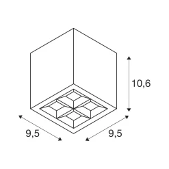 SLV LED-kattovalaisin S-Cube, antrasiitti, alumiini, pituus 9,5 cm