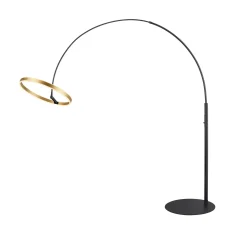 SLV LED-lattiavalaisin One Bow FL, musta/messinkinvärinen, teräs