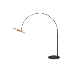 SLV LED-lattiavalaisin One Bow FL, musta/messinkinvärinen, teräs