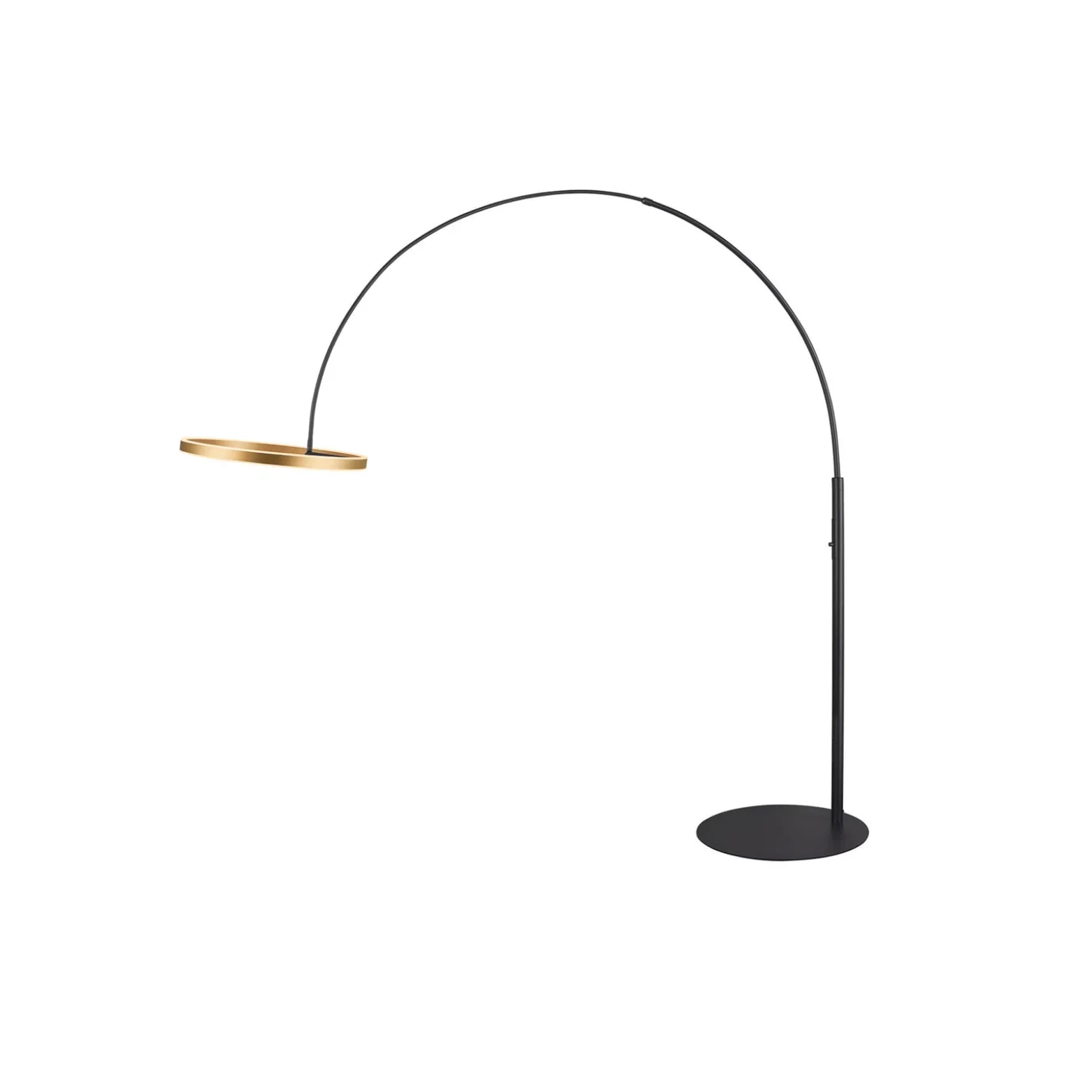 SLV LED-lattiavalaisin One Bow FL, musta/messinkinvärinen, teräs