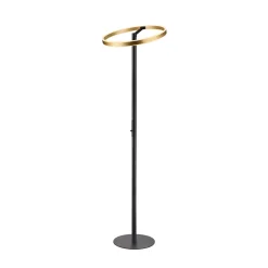 SLV LED-lattiavalo One Straight, musta/messinki, 2700/3000 K