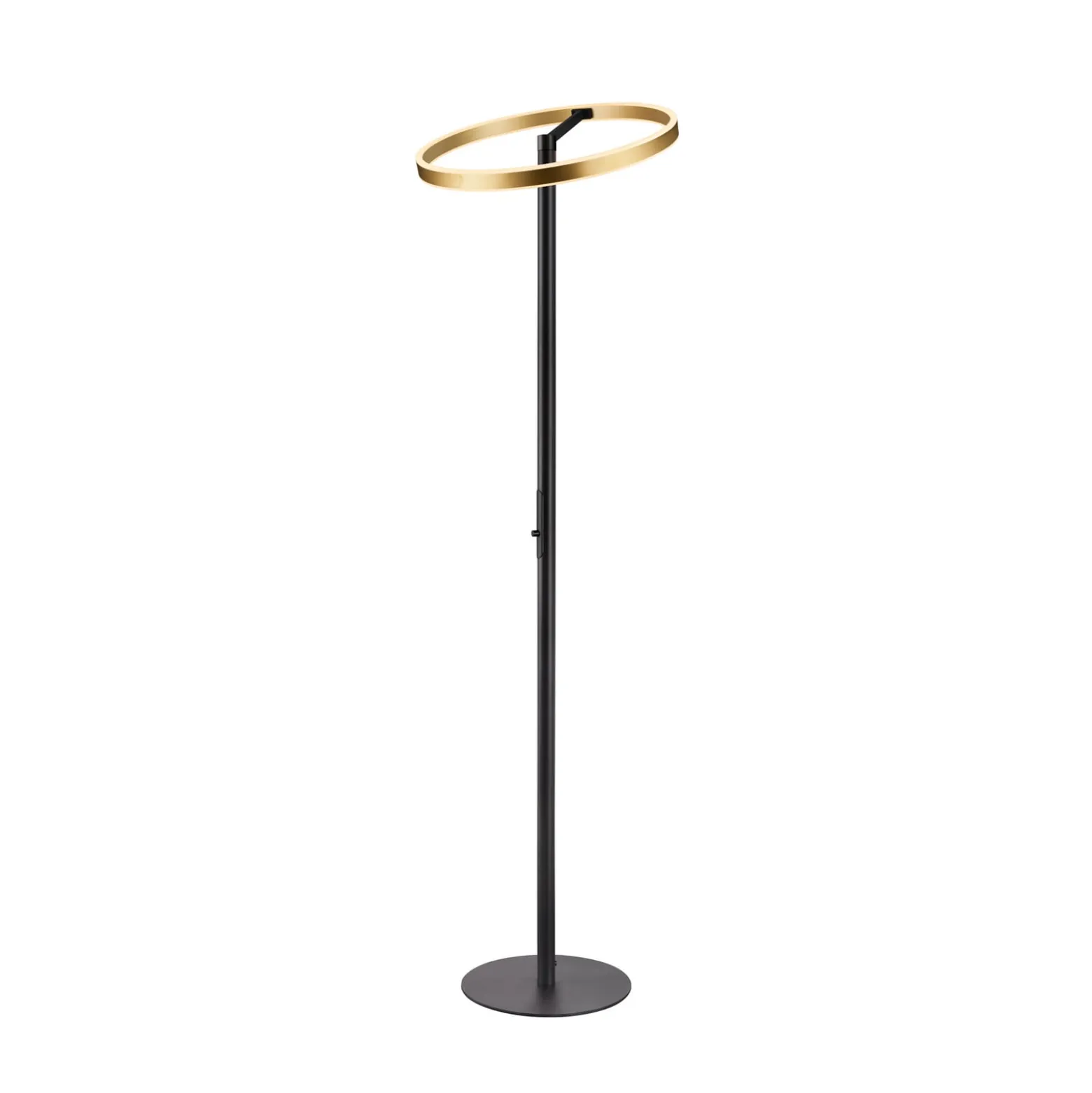 SLV LED-lattiavalo One Straight, musta/messinki, 2700/3000 K