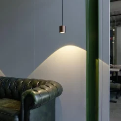 SLV LED-riippuvalaisin Oculus, kuparivärinen, Ø 9 cm, himmennettävä lämpimään
