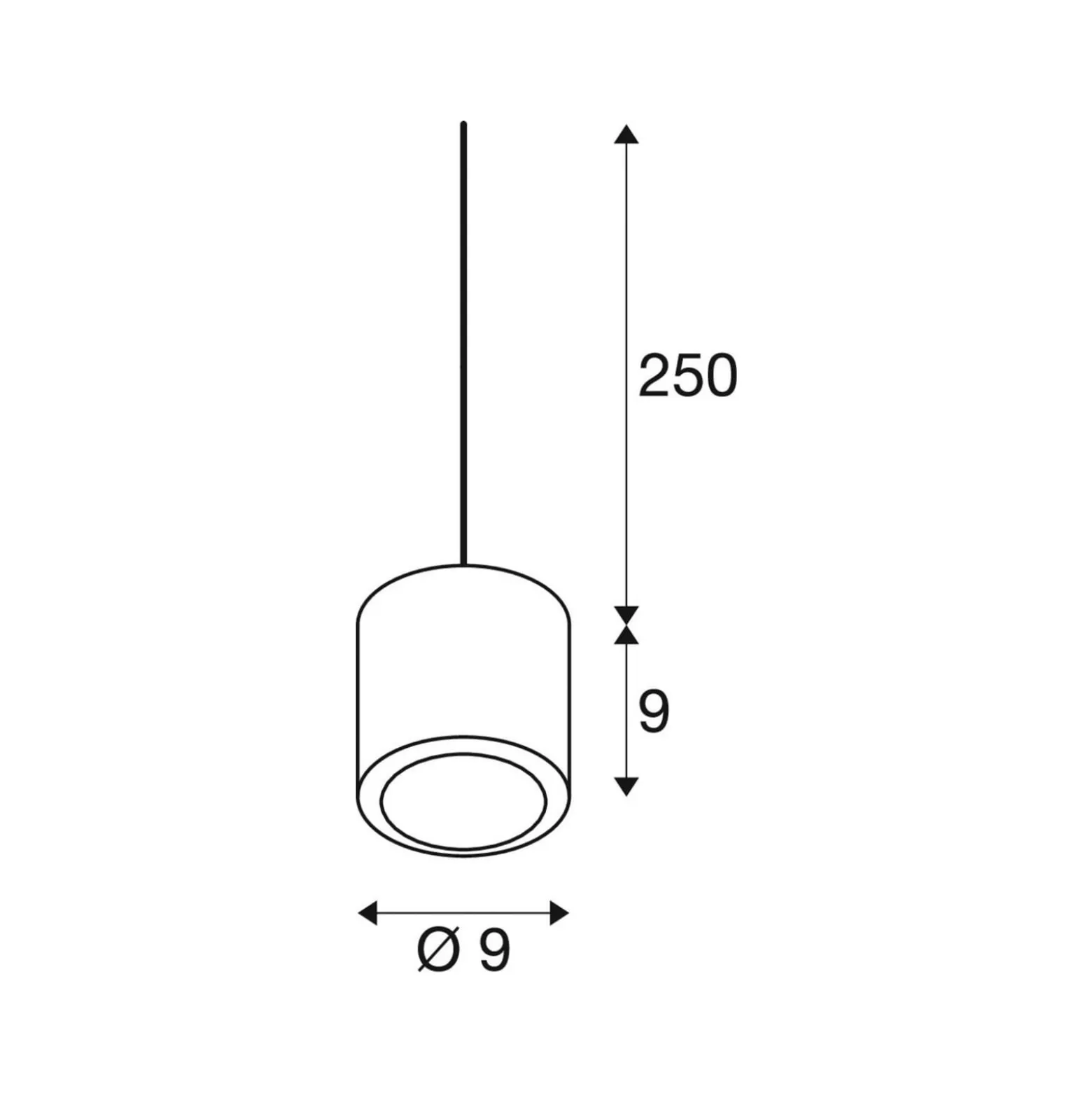 SLV LED-riippuvalaisin Oculus, kuparivärinen, Ø 9 cm, himmennettävä lämpimään