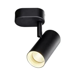 SLV LED-seinäkohdevalaisin Noblo, 3000 K, musta, 13 cm metalli
