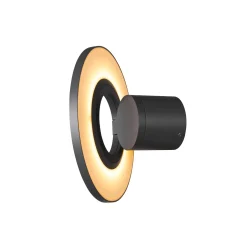 SLV LED-seinävalaisin I-Ring, antrasiitti, alumiini, Ø 24 cm