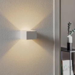 SLV LED-seinävalaisin Logs In, valkoinen/valkoinen, alumiini, leveys 10 cm