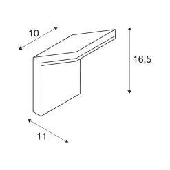 SLV LED-seinävalaisin Ordi, antrasiitti, alumiini, leveys 10 cm
