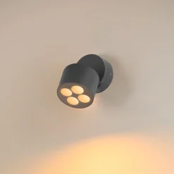 SLV LED-ulkoseinävalaisin R-Cube, antrasiitti, alumiini, Ø 10 cm
