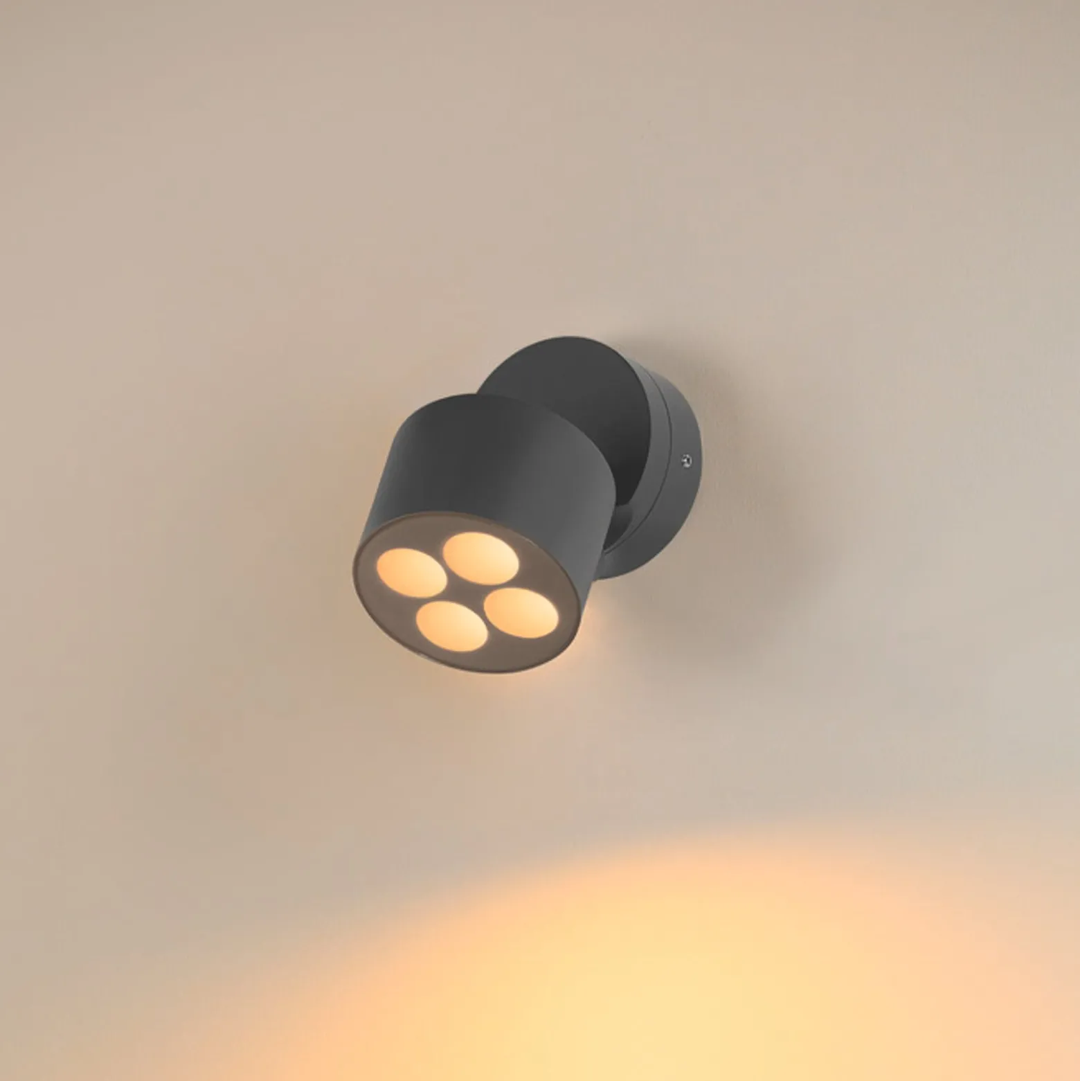 SLV LED-ulkoseinävalaisin R-Cube, antrasiitti, alumiini, Ø 10 cm