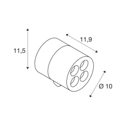 SLV LED-ulkoseinävalaisin R-Cube, antrasiitti, alumiini, Ø 10 cm