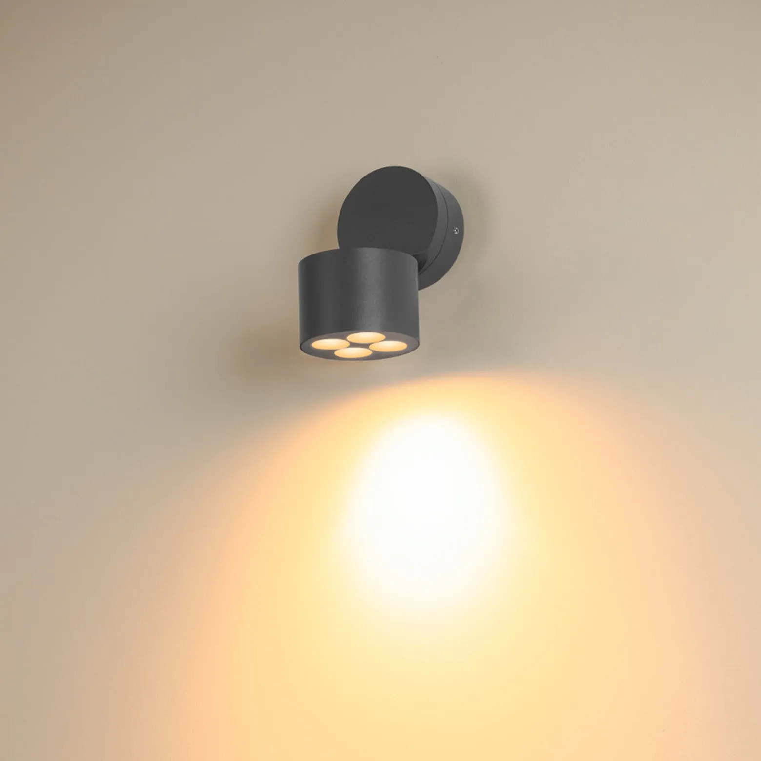 SLV LED-ulkoseinävalaisin R-Cube, antrasiitti, alumiini, Ø 10 cm