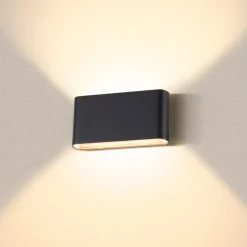 SLV Oval ulkoseinälamppu ylös/alas CCT 17,5 cm musta