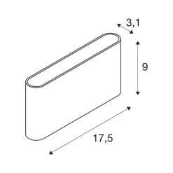 SLV Oval ulkoseinälamppu ylös/alas CCT 17,5 cm musta