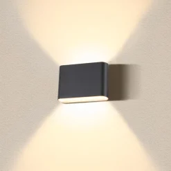 SLV Oval ulkoseinälamppu ylös/alas CCT 13,5 cm musta