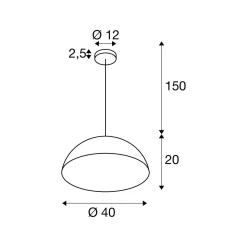 SLV riippuvalo Forchini M, 40 cm, musta/kulta, metalli