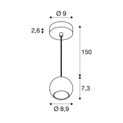 SLV riippuvalo Light Eye 90, valkoinen, Ø 9 cm, metalli
