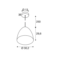 SLV riippuvalo Para Cone, Ø 20 cm kuparinen/valkoinen