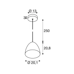 SLV riippuvalo Para Cone, Ø 30 cm, musta/kulta