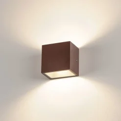 SLV Sitra Cube LED-ulkoseinävalaisin, ruosteinen