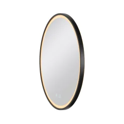 SLV Trukko LED-seinäpeili IP44 CCT musta Ø 61 cm