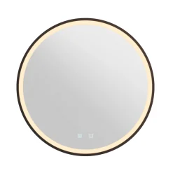 SLV Trukko LED-seinäpeili IP44 CCT musta Ø 61 cm