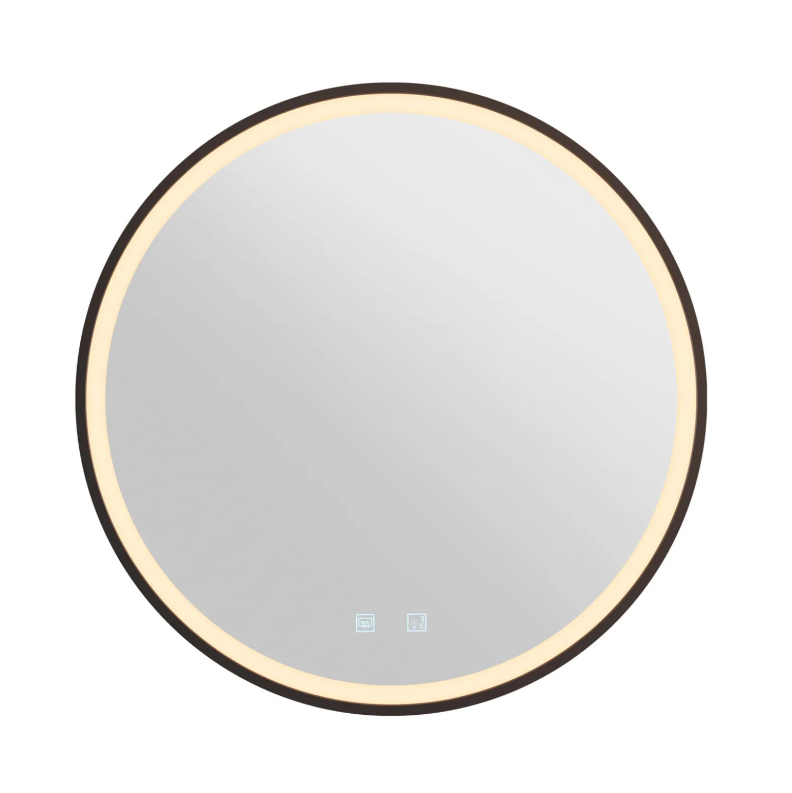 SLV Trukko LED-seinäpeili IP44 CCT musta Ø 61 cm