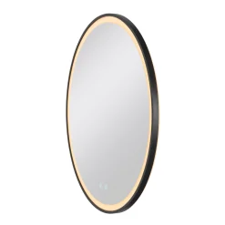 SLV Trukko LED-seinäpeili IP44 CCT musta Ø 80 cm