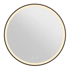 SLV Trukko LED-seinäpeili IP44 CCT musta Ø 80 cm