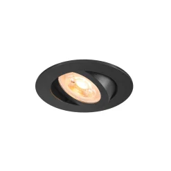 SLV Upotettava kattovalaisin New Tria, musta, alumiini, Ø 8,2 cm