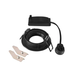 SLV Upotettava kattovalaisin New Tria, musta, alumiini, Ø 8,2 cm
