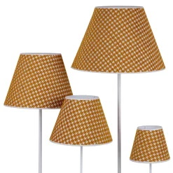 Sofia-varjostin 25 cm, koirankäpäläkuvio, keltainen