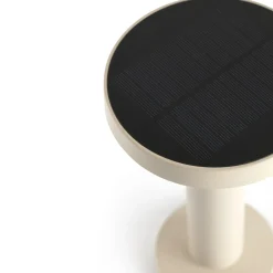Solar-LED-pöytävalaisin Cairo, beige, muovi, IP44, 21 cm