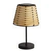 Solar-LED-pöytävalaisin Dalisay, ruskea, rottinki, 31 cm, IP44