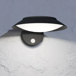 Solar LED seinävalaisin Cerrisi, leveys 10,5 cm, musta, anturi