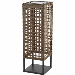 Solar-LED-terassivalaisin Marcjanna, ruskea, rottinki, 47 cm