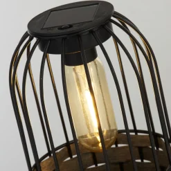 Solar-LED-terassivalaisin Tahoa, 26 cm, harmaa, rottinki, IP44