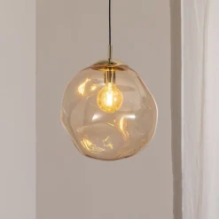 Sol lasinen riippuvalaisin, Ø 35cm, musta/kammiollinen