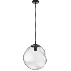 Sol lasinen riippuvalaisin, Ø 35cm, musta/savunharmaa