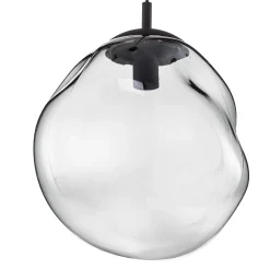 Sol lasinen riippuvalaisin, Ø 35cm, musta/savunharmaa