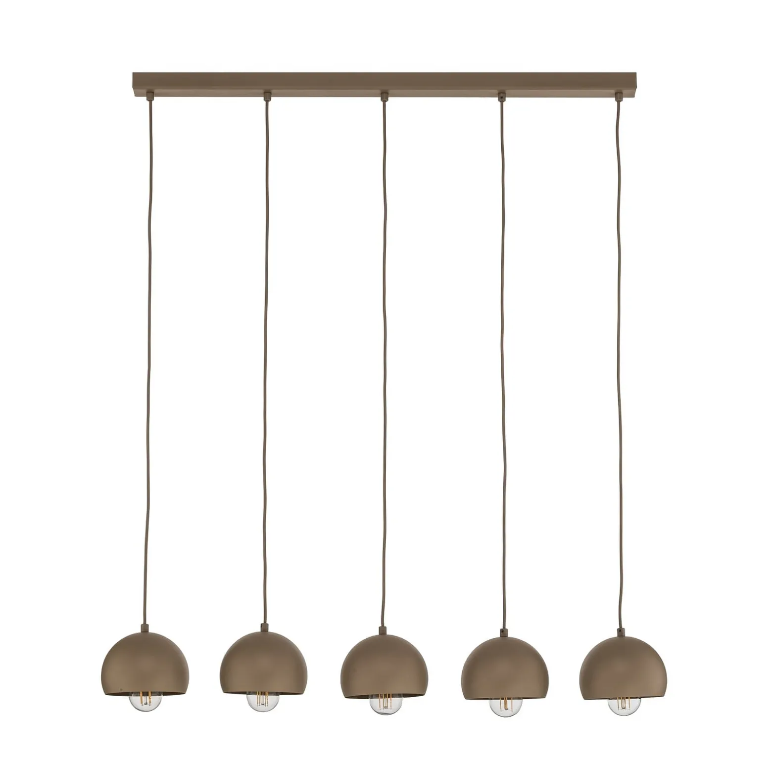 Sool-riippuvalo, beige, pituus 95 cm, 5-lamppuinen, metalli, E27